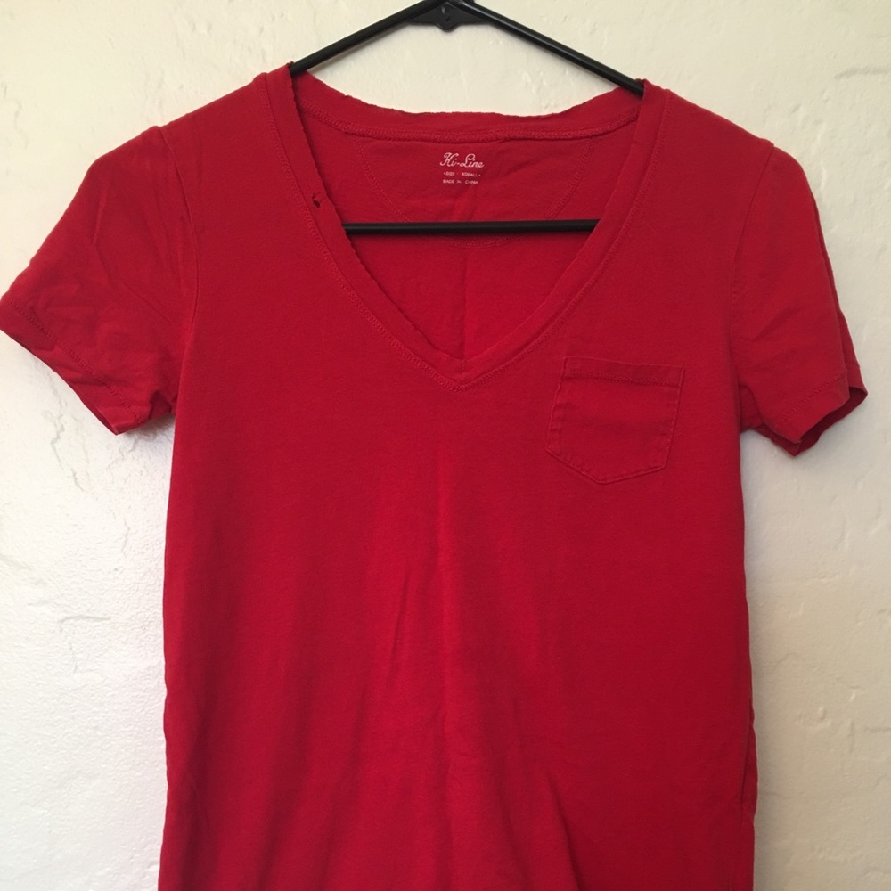Madewell distressed red t shirt